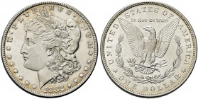 USA. Federazione.
Dollaro 1882 (Philadelphia). Ag gr. 26,655
Dr. Testa muliebre diademata a s., con berretto frigio.
Rv. Aquila ad ali spiegate su ...