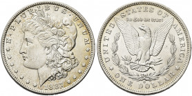 USA. Federazione.
Dollaro 1887 O (New Orleans). Ag gr. 26,60
Dr. Testa muliebre diademata a s., con berretto frigio.
Rv. Aquila ad ali spiegate su ...