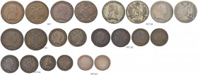 AUSTRIA. Francesco I, 1804-1835 e Francesco II, 1792-1804.
Lotto di n. 11 monete, si segnala: 1/2 Kreuzer 1812 B, 3 Kreuzer 1799 B, 3 Kreuzer 1800 S,...