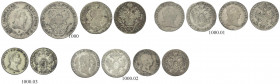 AUSTRIA. Francesco II, 1792-1835.
Lotto di 7 monete: un 10 Kreuzer 1815 B, 5 Kreuzer 1821 A, 3 Kreuzer 1820 B, 1821 A, 1826 A, 1833 A e 1833 G. Ag 
...