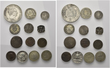 Italia. Da XI secolo al XIX secolo
Lotto di 13 monete di area italiana così costituito: n. 1 Mezza Lira 1795 (Parma); n. 1 Tornese 1858 (Sicilia), n....