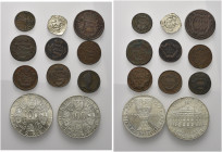 AUSTRIA TRENTO E GORIZIA. Dal XIII al XIX secolo
Lotto di 11 monete formato da: 1 moneta di Trento (1/2 Soldo 1739), da 5 monete di Gorizia (Soldo 17...