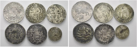 OLANDA. United Netherlands, 1581-1795. 
Lotto di 6 Monete così composto: Leeuwendaalder 1597, Leeuwendaalder 1604, Leeuwendaalder 1607 Harderwijk, Le...