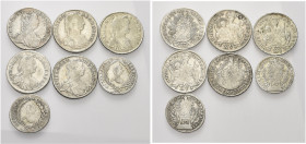 UNGHERIA. Maria Teresa, 1740-1780.
Lotto di n. 7 monete, si segnalano: 17 krajczar 1765 KB, 15 krajczar 1743 KB, 15 krajczar 1744 KB, 15 krajczar 174...