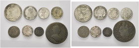 AUSTRIA. Maria Teresa, 1740-1780.
Lotto di n. 8 monete, si segnalano: 6 kreuzer 1742, Hall, 3 krajczar 1778 KD, Poltura 1752 PH, Poltura 1753 PH HA, ...