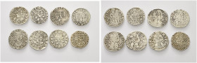 UNGHERIA. Mattia Corvino, 1458-1490.
Lotto di n. 8 denari con Madonna. Ag 
Mediamente BB
