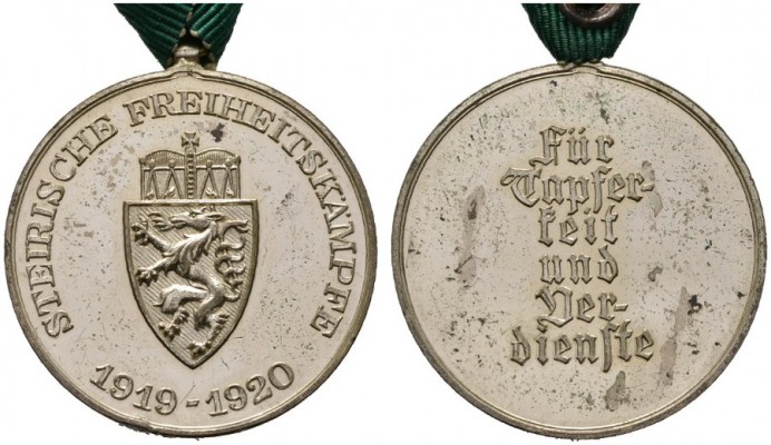  ÖSTERREICH   2. REPUBLIK   Steiermark   (D) Abwehrkämpfer-Medaille 1919-1920. A...