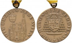  ÖSTERREICH   2. REPUBLIK   Wien   (D) Diözese Wien - Hl.Stephanus-Orden, Bronzene Medaille für Besondere Verdienste, mit dem Wappen von Kardinal Köni...