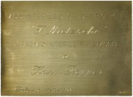  PERSONENGRUPPE SIR KARL POPPER   Italien   (D) Großer Preis der ital.  Friedrich NIETZSCHE-Gesellschaft , Palermo 15.10.1988. Dünne Goldtafel, Gold, ...