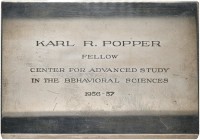  PERSONENGRUPPE SIR KARL POPPER   Griechenland   (D) KARL R. POPPER - Namenstafel "KARL R. POPPER /FELLOW /CENTER FOR ADVANCED STUDY IN BEHAVIORAL SCI...