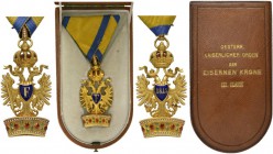  PERSONENGRUPPE SIR KARL POPPER   ÖSTERREICH - MONARCHIE   Orden der Eisernen Krone   (D) Dekoration der Ritter III. Klasse. Brustdekoration, Gold, tl...