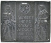  PERSONENGRUPPE SIR KARL POPPER   ÖSTERREICH - MONARCHIE   Tirol   (D) Kappenabzeichen . Hundert Jahre KAISERJÄGER 1816-1916/ 16.Jänner. Zinkblech pat...
