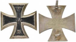  DEUTSCHLAND   Deutsches Reich   Preußen Eiserne Kreuze   (D) Eisernes Kreuz I. Klasse 1914. Bruststeckdekoration; dünner geschwärzter Eisenkern, Weiß...