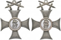  DEUTSCHLAND   Deutsches Reich   Württemberg   (D) Friedrichs-Orden. Ritterkreuz 2. Klasse mit Schwerter. Brustdekoration, Metall versilbert, Medaillo...