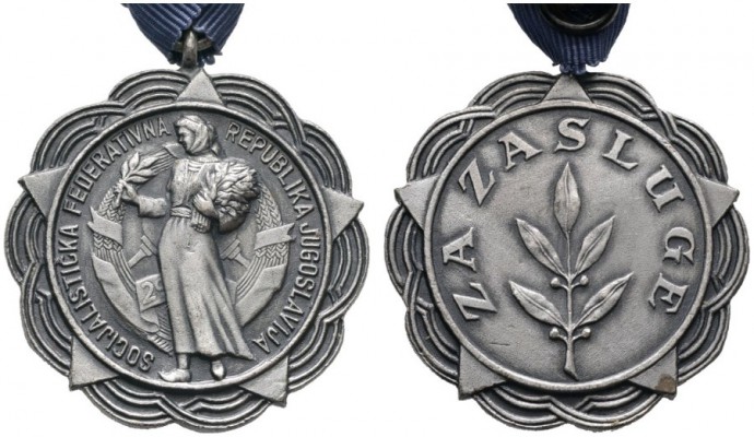  EUROPA UND ÜBERSEE   JUGOSLAWIEN   Volksrepublik   (D) Medaille für Verdienste,...