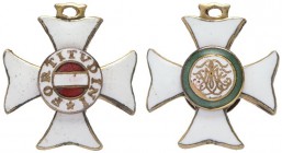  MINIATUREN   ÖSTERREICH   Militär - Maria Theresien-Orden   (D) Ordenskreuz, AE vergoldet, beidseitig emailliert, solide Fertigung aus 2 verlöteten H...