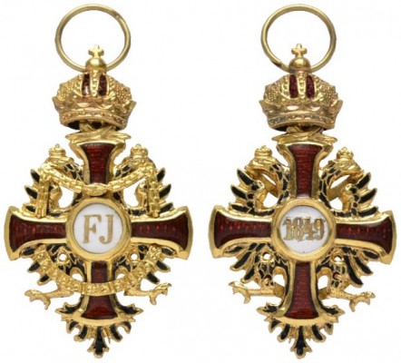  MINIATUREN   ÖSTERREICH   Orden der Eisernen Krone   (D) Ordenskreuze in mittle...