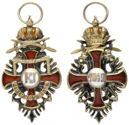  MINIATUREN   ÖSTERREICH   Orden der Eisernen Krone   (D) Ordenskreuz mit Schwer...