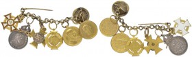  MINIATUREN   ÖSTERREICH   Militärverdienstmedaillen   (D) Miniaturenketterl mit sechs Dekorationen: MVK III.Kl. mit KD, AE vergoldet, beidseits email...
