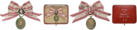  MINIATUREN   ÖSTERREICH   Rotes Kreuz   (D) Bronzene Ehrenmedaille mit KD an Damenmasche. AE vergoldet, VS tlw. emailliert, an Miniaturdamenmasche mi...