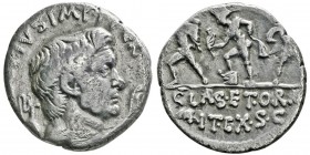Sextus Pompeius 43-36 avant J.-C.
Denarius, Sicilie 42-40 avant J.-C., AG 3.56g.
Avers: (MAG) PIVS IMP ITER Tête de Pompée 