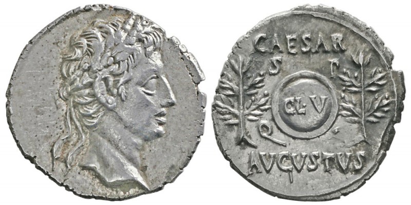 Avgvstvs 27 avant J.-C. - 14 après J.-C.
Denarius, Colonia Caesaraugusta, 19-18...