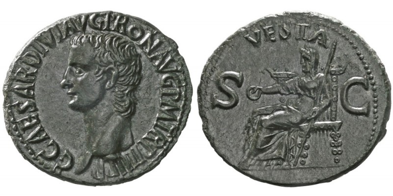 Caligula 37-41 après J.-C.
As, Rome, 40-41 après J.C., AE 10.4g. 
Avers : C CA...