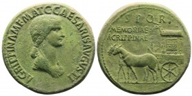 Caligula 37-41 après J.-C. pour Agrippina
Sestertius, Rome, 37-41 après J.C., AE 25.51g.
Avers : AGRIPPINA M F MAT C CAESARIS AVGVSTI Buste drapé ...
