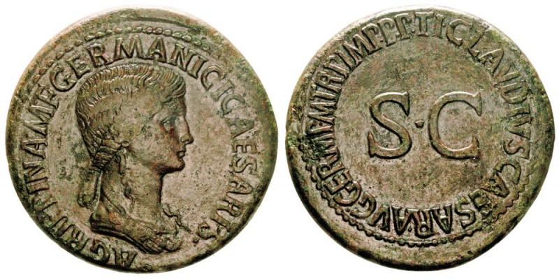 Claudius, 41-54 après J.C. pour Agrippina
Sestertius, Rome, 42 après J.-C, AE...