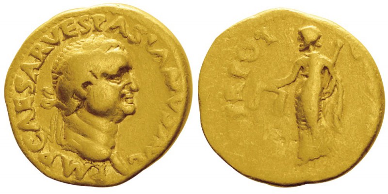 Vespasianus 69-79
Aureus, Gaulle, Lugdunum, (Lyon), 71, AU 7.08g. ́
Avers : IM...