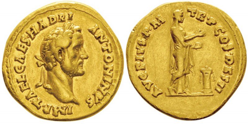 Antoninus Pius 138-161
Aureus, Rome, 138, AU 7.22g.
Avers : IMP T AEL CAES HAD...