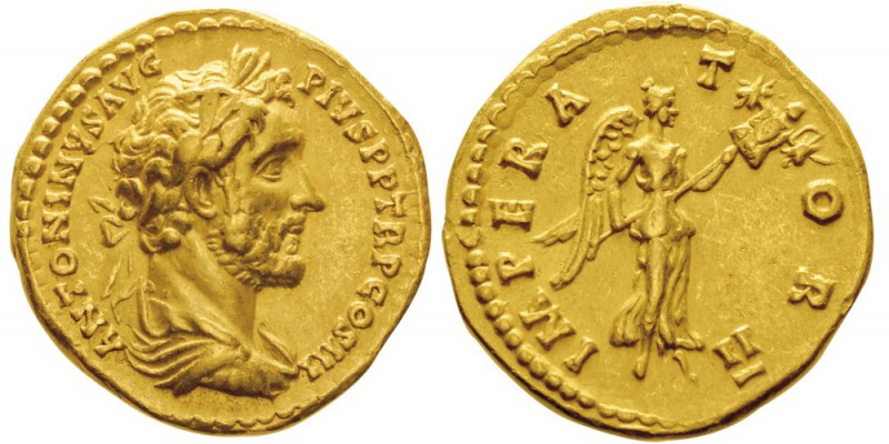 Antoninus Pius 138-161 
Aureus, Rome, 138, AU 7.13g.
Avers : ANTONINVS AVG PIV...