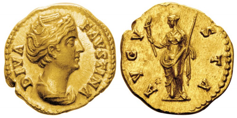 Antoninus Pius pour Faustina, Augusta 138-141
Aureus, Rome, 141-161, AU 7.36g....