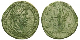 Marcus Aurelius 161-180
Sestertius, Rome, 176, AE 24g.
Avers : M ANTONINVS AVG P M GERM SARMATICVS Buste lauré et cuirassé de Marc Aurèle à droi...
