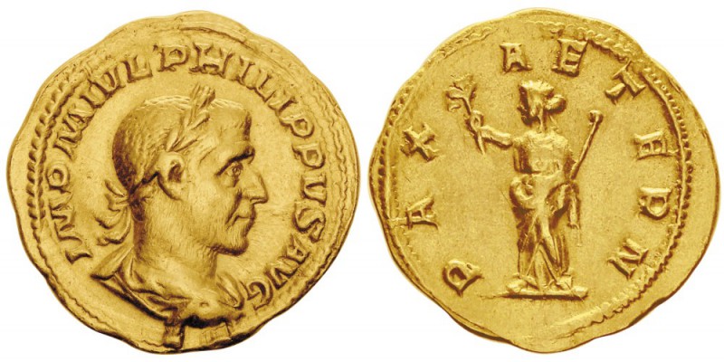 Philippus I 244-249
Aureus, Rome, 244-247, AU 4.48g.
Avers : IMP M IVL PHILIPP...
