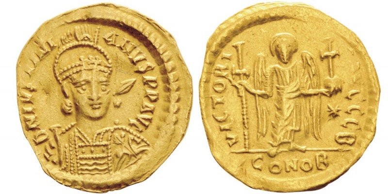 Justinianus 527-565
Solidus, Rome, 527-565, AU 4.01g.
Avers : D N IVSTINIANVS ...