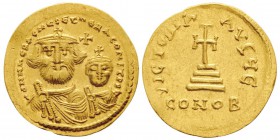 Heraclius & Heraclius Constantinus 610-641
Solidus, Constantinople, 613-616, AU 4.45g.
Avers : dd nn hERACLIuS ET heRA CONST PP Bustes de face vus a...