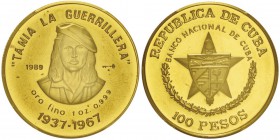 Deuxième République
100 Pesos, 1989 AU 31.1g. 999%
Ref : KM#333, Fr.33
Conservation : PCGS PR65 DCAM. Rarissime. Quantité : 150 ex