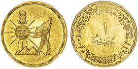 République arabe d'Égypte AH 1391 - (1971 - )
Pound, 2002, AU 8g. Ref : KM#936, Fr.186 Conservation : NGC MS67. Quantité : 400 ex