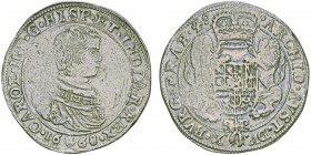 Carlos II 1665-1700
Demi-ducaton, Anvers, 1668, AG 16.32g.
Avers : CAROL II DG HISP ET INDIAR REX 16 68 Buste enfantin à droite
Revers : ARCHID AV...