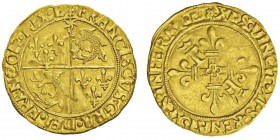 Valois (1328-1589) Francois Ier 1515-1547
Écu d’or au soleil du Dauphiné 2e type INEDIT, Grenoble, 1519-1528, AU 3.38g. Avers : FRANCISCVS GRA DEI ...