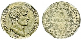 Premier Consul 1799-1804
1 Franc, Perpignan, AN12 Q, AG 5g. 
Ref : G.442
Conservation : NGC XF 45