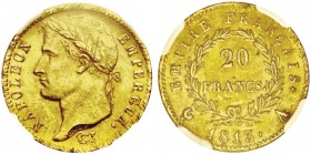 Premier Empire 1804-1814
20 Francs, Paris, 1813A, AU 6.45g. Ref : G.1025, FR 511
Conservation : NGC MS64