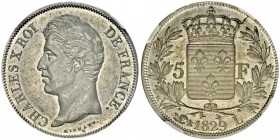 Charles X 1824-1830
5 Francs, Bayonne, 1829L, AG 25g. Ref : G.644
Conservation : NGC MS63