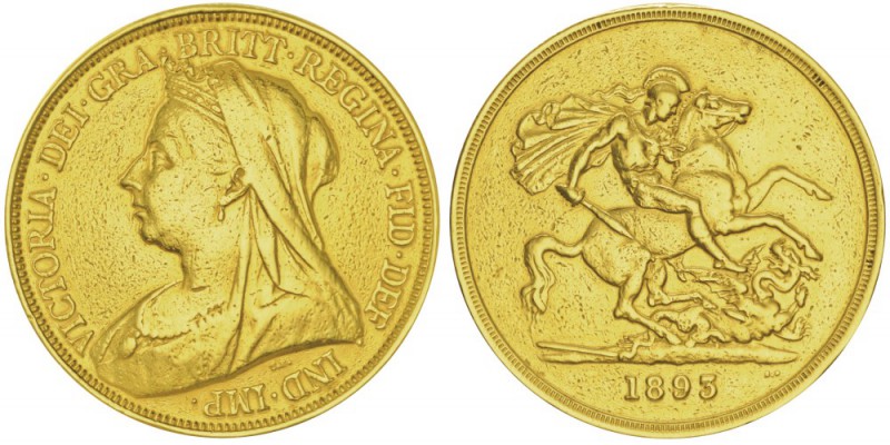 Victoria I 1837-1901
5 Pounds, 1893, AU 39.6g.
Ref : KM#787, Fr.394, Spink 387...