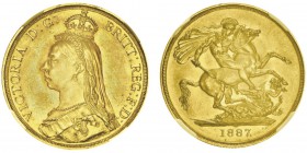 Victoria I 1837-1901
2 Pounds, 1887, AU 15.97g.
Ref : KM#768, Fr.391, Spink 3865
Conservation : NGC MS64