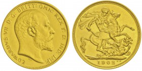 Edward VII 1901-1910
1 Pound, 1902, AU 7.98g.
Ref : KM#805, Fr.400a, Spink 3969
Conservation : Matt Proof