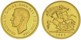 George VI 1936-1952
1 Pound, 1937, AU 7.98g.
Ref : KM#859, Fr.411, Spink 4076
Conservation : Proof. Infimes rayures.
Quantité : 5001 ex.