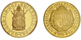 Elizabeth II 1952 -
1/2 Pound, 1989, AU 3.99g.
Ref : KM#955, Fr.435, Spink 4277
Conservation : Proof. PCGS PR64 DCAM. Rare.
Quantité : 5000 ex.