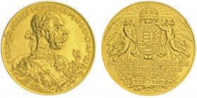Franz Joseph 1848-1916
Médaille de 8 ducats, 896 - 1896
Médaille du Millénaire, 1896, AU 27.92g.
Avers : FERENCZ JOZSEF I. K. A. CS. ES. M. H. S. D...